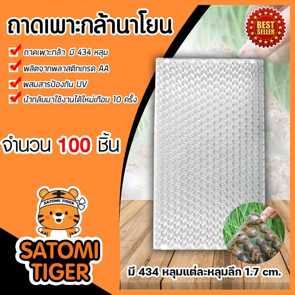 ถาดเพาะกล้านาโยน 434 หลุม แพ็ค 100 ชิ้น  ถาดเพาะต้นข้าว ถาดเพาะนาโยน เพาะกล้าข้าว ถาดนาโยน ถาดเพาะกล