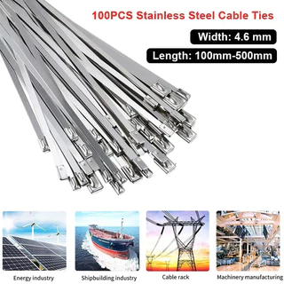 100 ชิ้น เคเบิ้ลไทร์สแตนเลส 304 Cable tie กว้าง 4.6mm x100/250mm สายรัดเคเบิ้ลไทร์