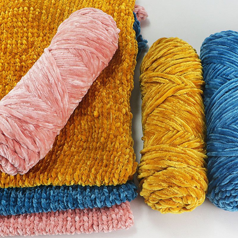 100g Baby Plush เส้นด้ายนุ่ม Chenille สําหรับถัก DIY โพลีเอสเตอร์กํามะหยี่เส้นด้าย Amigrumi อุปกรณ์เสริม