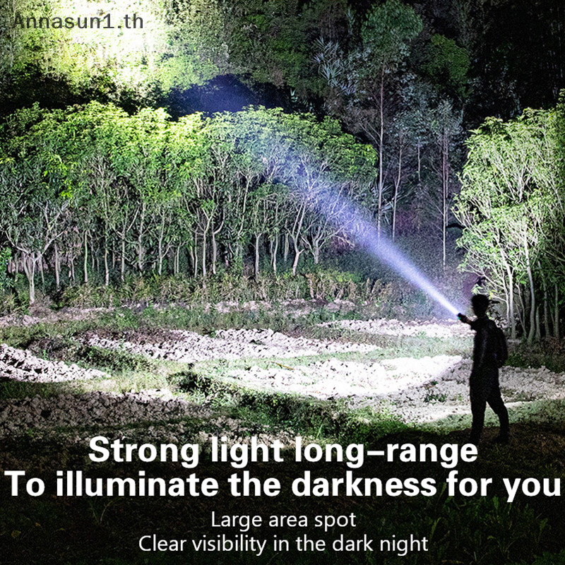 Annasun แบบพกพา Mini High-Brightness ไฟฉายกลางแจ้ง Floodlight Long Life โคมไฟตั้งแคมป์กันน้ําพร้อมตะขอแขวนและ TH