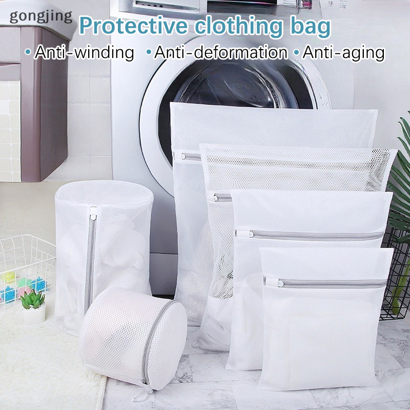 Dong 1PC สีขาวทนทานขนาดใหญ่ซักผ้าถุงซักผ้าตาข่าย Organizer สุทธิสกปรก Bra ถุงเท้ารองเท้า Storag เครื่องซักผ้าเสื้อผ้า th