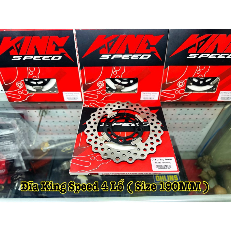 แผ่นเบรคหน้า King Speed สําหรับ Vario / Click (4 หลุม ขนาด 190MM / Style 3) ติดตั้งแบบ Zinc ////