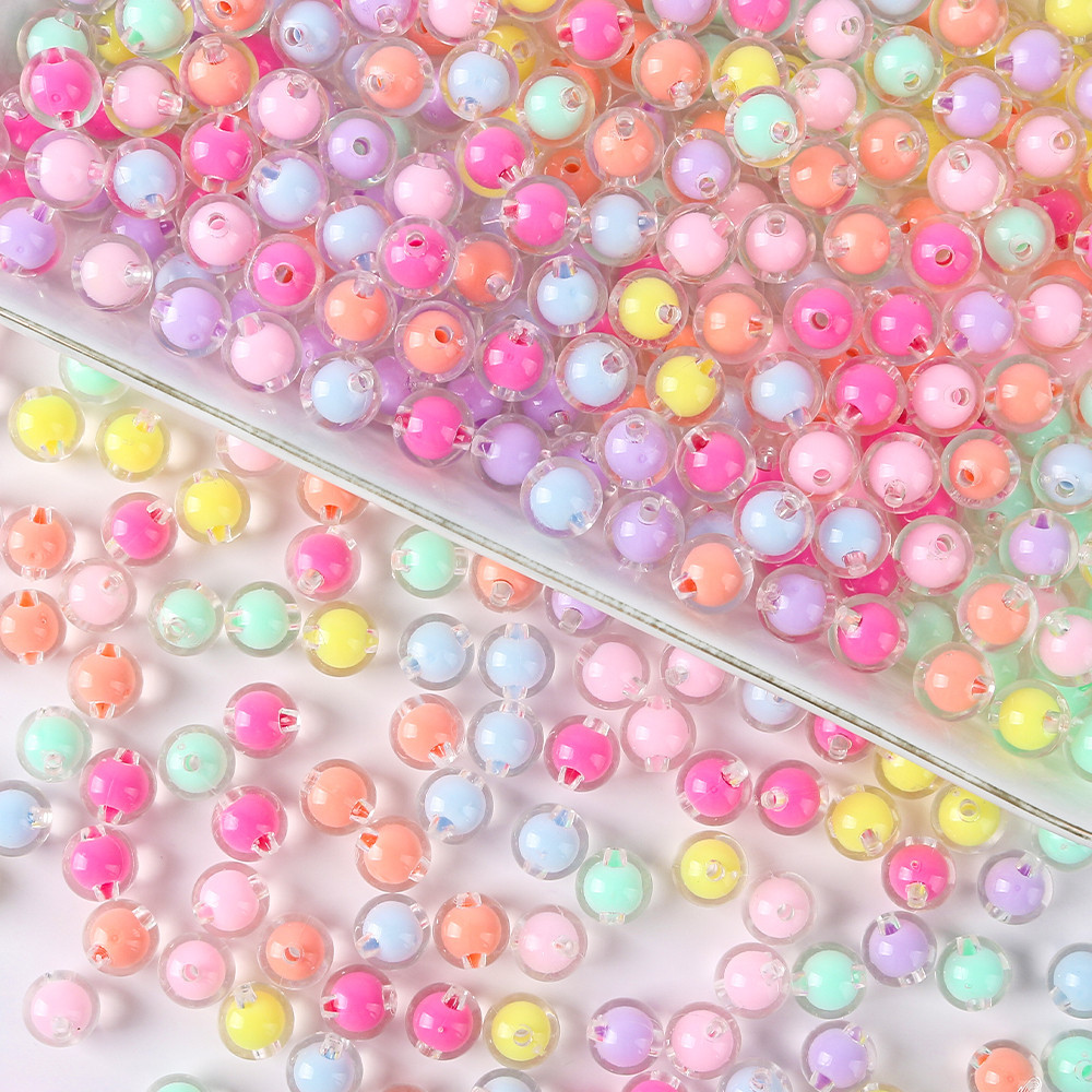 8 10 12 14 มม.รอบอะคริลิคใสลูกปัดหลวม Spacer ลูกปัดสําหรับเครื ่ องประดับทํา DIY Handmade ต ่ างหูสร ้ อยข ้ อมืออุปกรณ ์ เสริม