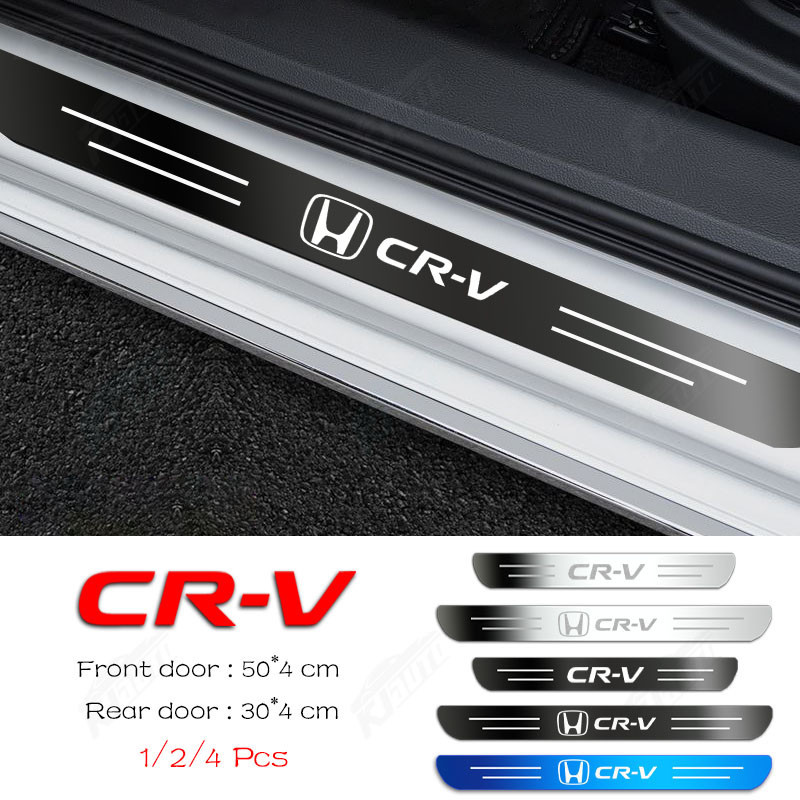 ✨Honda CRV High-End Custom โลหะ Sill Protector Scratch-Resistant Dirt-Proof สแตนเลสรถสติกเกอร์ป้องกันประตูรถอุปกรณ์ตกแต่งสําหรับ CRV CR-V G3 G4 G4.5 G5 G5.5