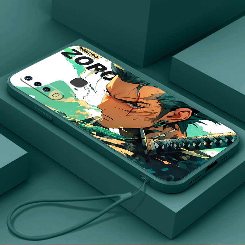 ปลอก VIVO Y17 Y3 Y15 Y12 Y11 2019 Y12i เคสโทรศัพท์การ์ตูนอะนิเมะ ONE PIECE พร้อมเชือกเส้นเล็กความงามซิลิโคน TPU Soft Shell ดีไซน์ใหม่กันกระแทก CASE