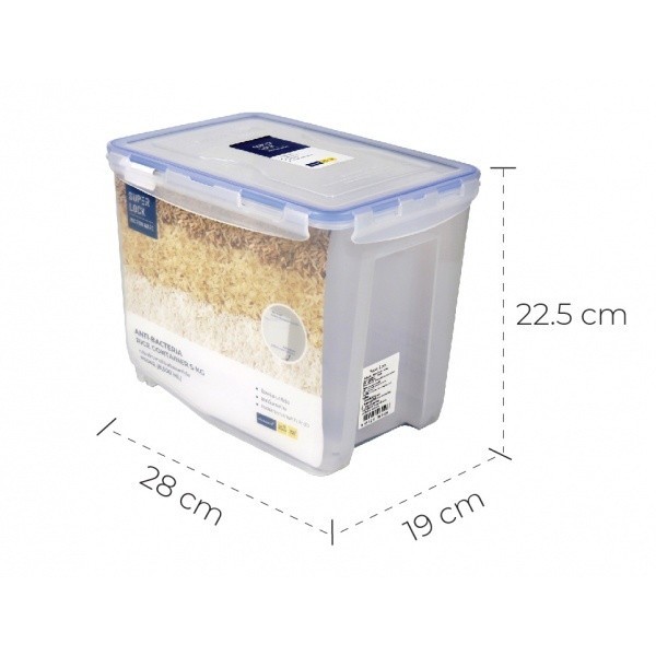 shophome468 SUPER LOCK กล่องลังใส่ข้าวสารทรงเหลี่ยม#6042 ขนาด 5 กก. รับประกันของเเท้ ราคา ถูกที่สุด ดีลบีเคเค แกลเลอรีภาพที่ 4