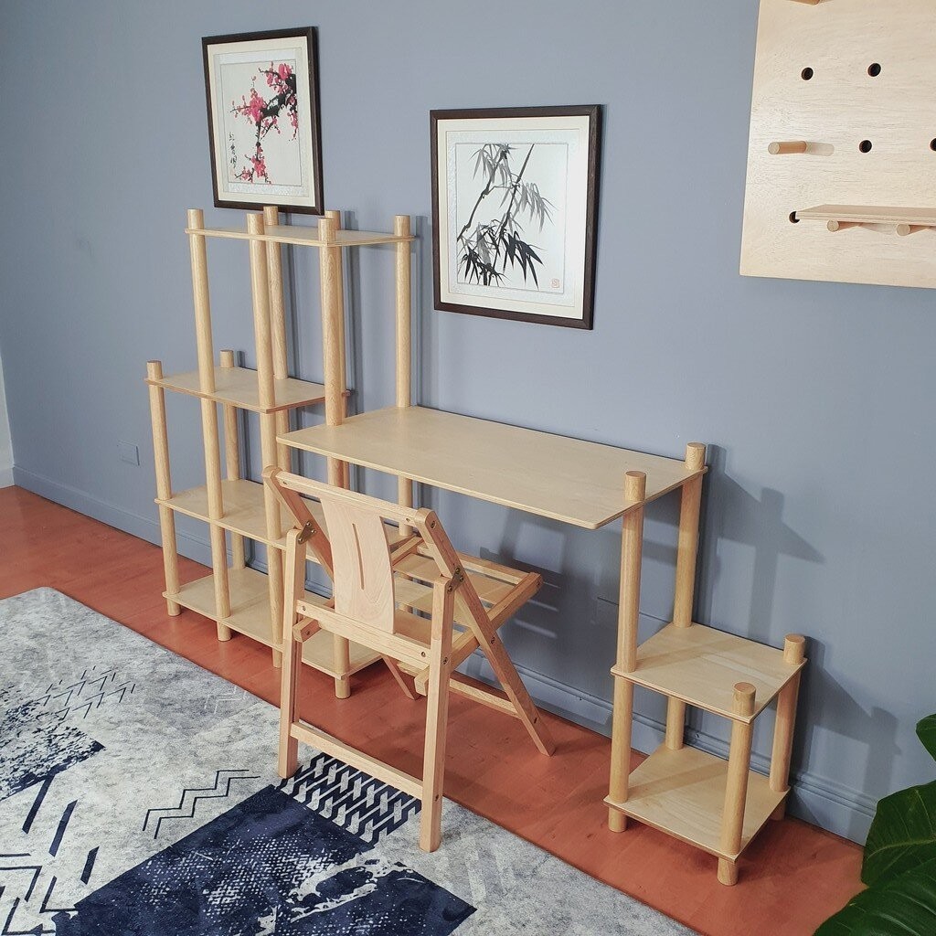 Evergreen Furniture ชั้นวางของไม้ยางพารา PR-3582-T