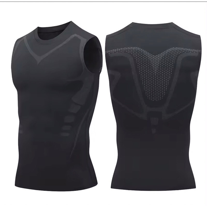 เสื้อรัดกล้ามเนื้อแขนกุด กระชับกล้ามเนื้อ  เสื้อออกกำลังกาย ผ้าdryfit  (พร้อมส่งใน กทม) - รูปที่ 2