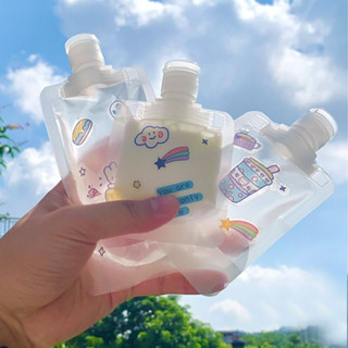 ซองแบ่งของเหลวพกพา ถุงใส่ของเหลว ซองแบ่งครีมขนาดพกพา ถุงฝาเก…