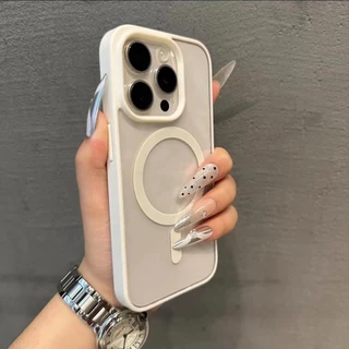 เหมาะสําหรับ iPhone เปลือกแข็งแม่เหล็กเข้ากันได้กับ iPhone 15 14 13 12 11 Pro Max 15Plus 14Plus กันชนซิลิโคนเปลือกแข็งโปร่งใส