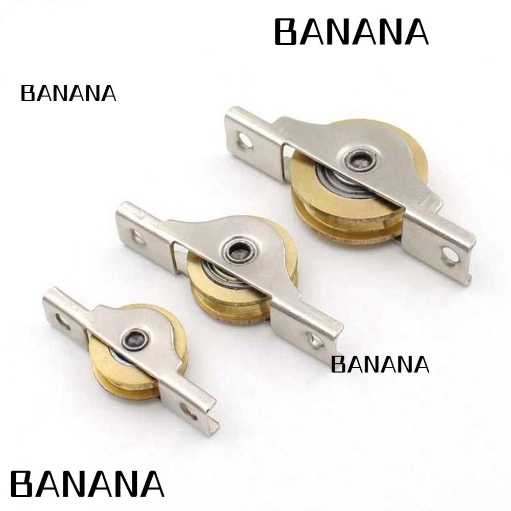 Banana1 ลูกรอกด้านล่างประตูบานเลื่อน, ลูกกลิ้งประตูโรงนาเหล็กสีดํา, คนงานล้อเลื่อนเหล็กสีเงินที่ทนทาน