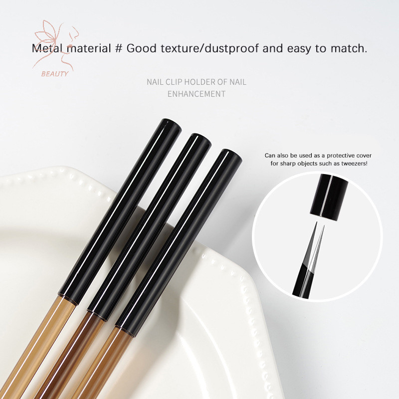 [maybeauty] 1 ชิ้นพลาสติกเล็บปากกา Caps แปรง Paing Cover ปากกา Salon Nails Protector {TH}