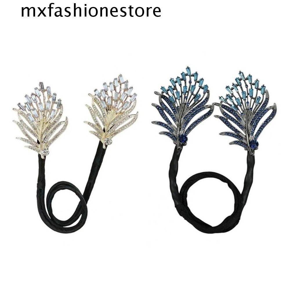 Mxfashione ผมผู้หญิง ทวิสเตอร์,อารมณ์สไตล์เกาหลีดัดผมกิ๊บ,อเนกประสงค์ประณีต พลอยเทียม ขนนกที่สง่างามผมบุญชงผู้หญิง