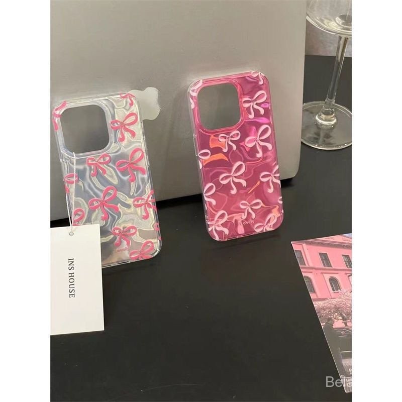 เคสโทรศัพท์ เหมาะสําหรับ iPhone Japan Korea Pearl Ribbon Bow เหมาะสําหรับ iphone15promax/15 เคสโทรศัพท์ 14 สไตล์ใหม่ 13 รวมทุกอย่าง 12/11 Soft Case 78x เคสป้องกัน HD8D