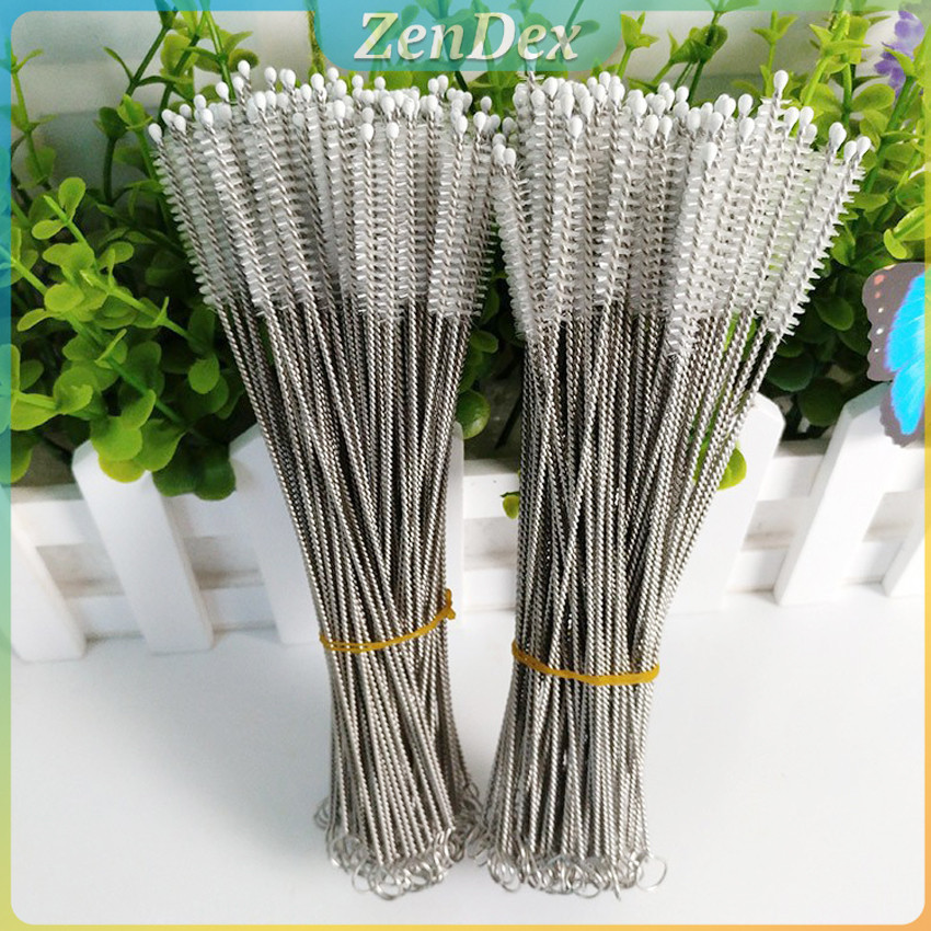 Z.D. แปรงล้างหลอดดูด จุกนม ขนไนล่อน ไม่ทำให้เป็นรอย  Stainless steel soft straw straw brush
