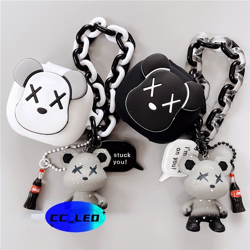 For Anker Soundcore R50i NC Case Cartoon Bear Keychain Pendant Cute Bracelet Soundcore P30i Silicone