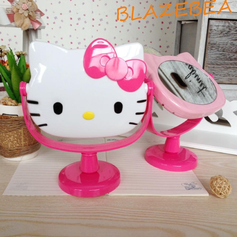 Blazebea กระจกแต่งหน้ามือถือ, กระจกตั้งโต๊ะ การ์ตูน Kitty Cat Make Up Mirrors, มัลติฟังก์ชั่น Kulomi Dressing Mirror กระจกแต่งหน้าตั้งโต๊ะ หอพัก