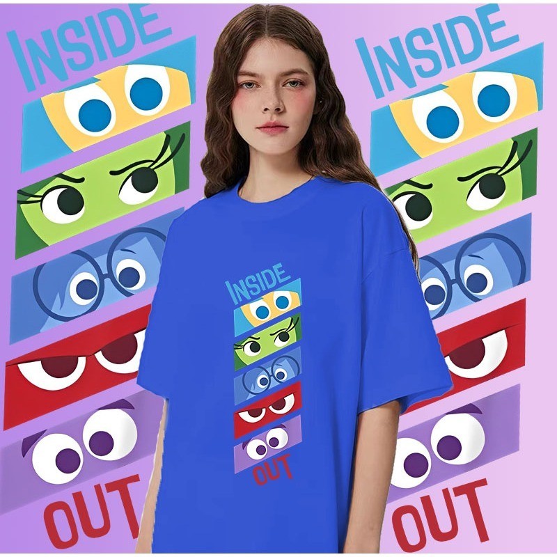 ใหม่ Pixar 's Movie Inside Out 2 เสื ้ อยืดคอ O-neck กราฟิก 100 % สําหรับผู ้ ชายP#10 S-5XLS-5XL