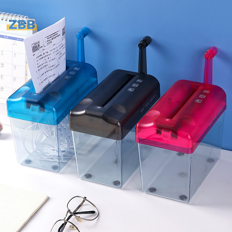 Zbb> มินิคู่มือกระดาษ Shredder A6 สํานักงานเอกสารพิฆาตใบเสร็จรับเงินตั๋วหนา Cardstock Cutg เครื่อง 17x15x9.5 ซม.ใหม่