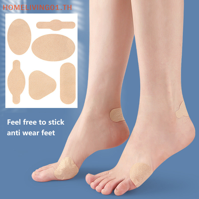 Onehome 6 ชิ้น Anti-wear ฟุตแผ่นรองเท้า Corrector Thumb Heel Protector ที่มองไม่เห็น Heel Care แทรกส