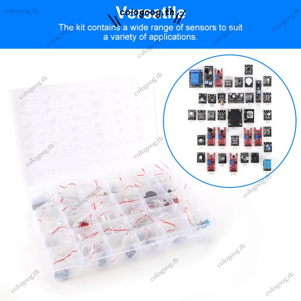 37 in 1 Sensor Kit บรรจุ RGB จอยสติ๊ก Starters Sensor Kit สําหรับ Arduino