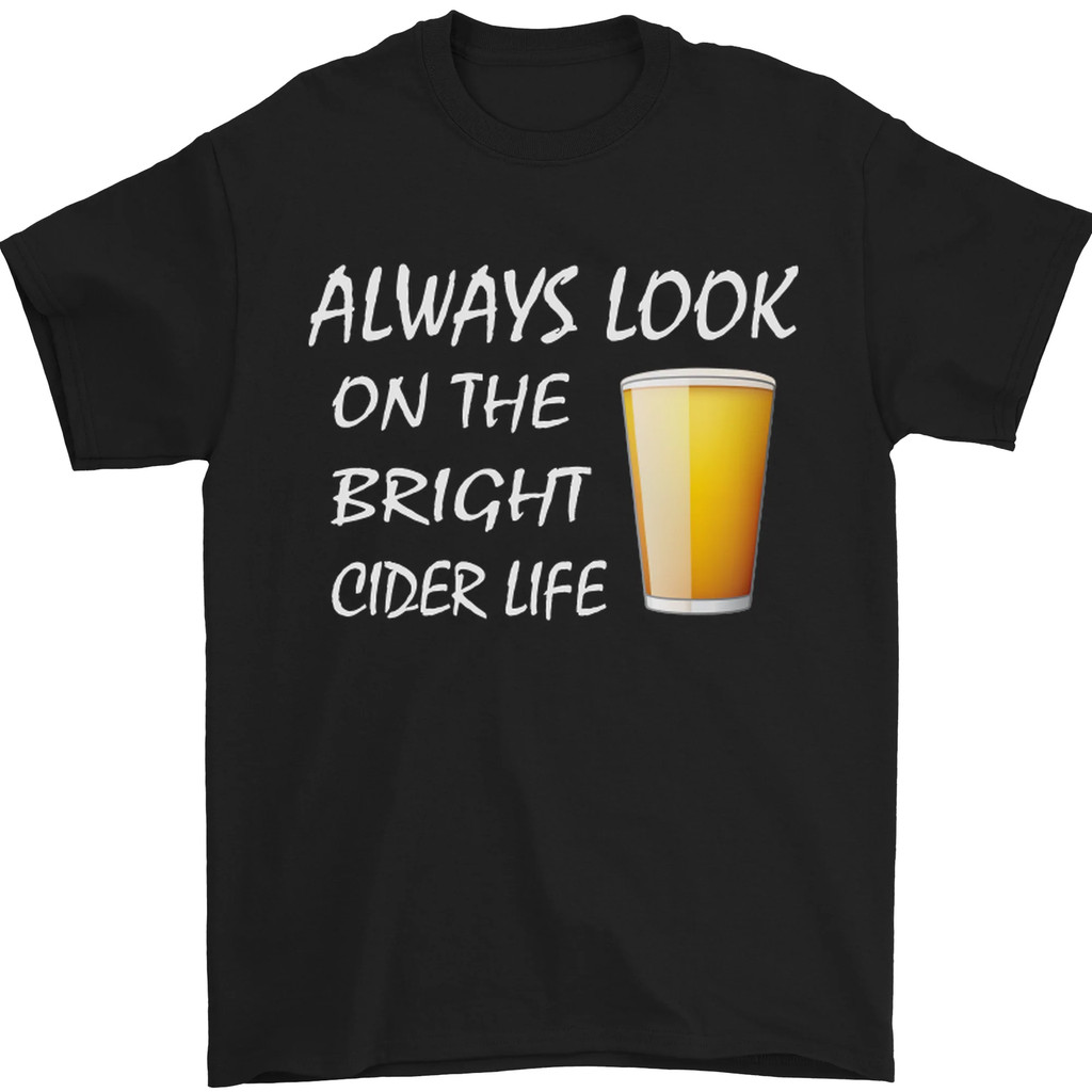 รูปลักษณ์เสมอบนเสื้อยืดบุรุษตลก Bright Cider Life ผ้าฝ้าย 100%