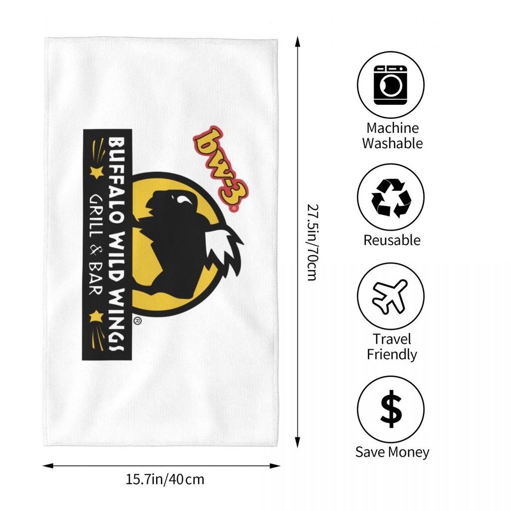 Buffalo Wild Wings โลโก้ดูดซับ Square Face Towel Array Superfine Fiber Towel วิ่งฟิตเนสโยคะกีฬากลางแ