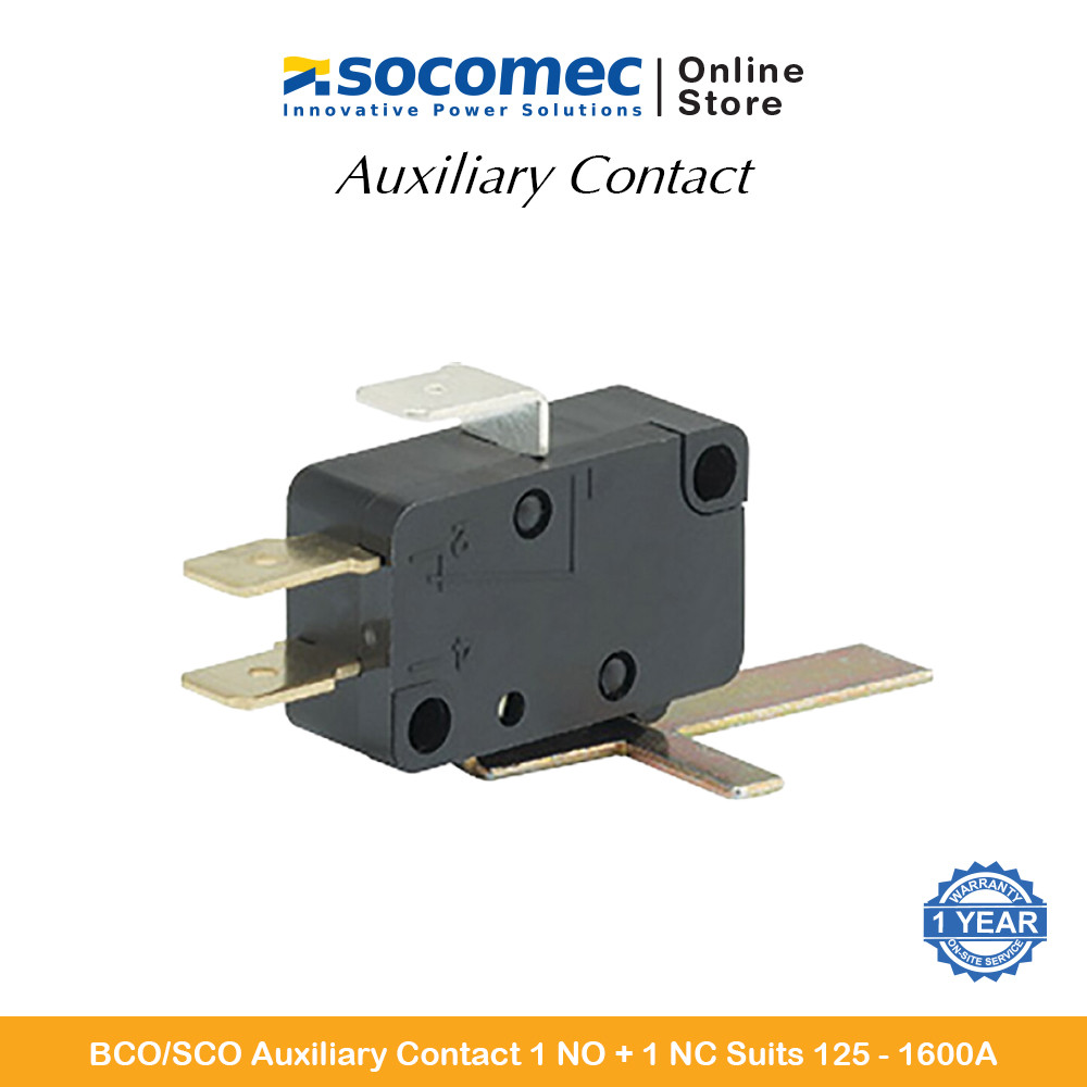 Socomec BCO/SCO Auxiliary Contact 1 NO + 1 NC Suits 125 - 1600A | 41090021 | Socomec