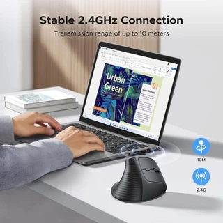 UGREEN เมาส์ไร้สาย Wireless Vertical Ergonomic mouse เมาส์เพื่อสุขภาพ เมาส์แนวตั้งไร้สาย รุ่น M571