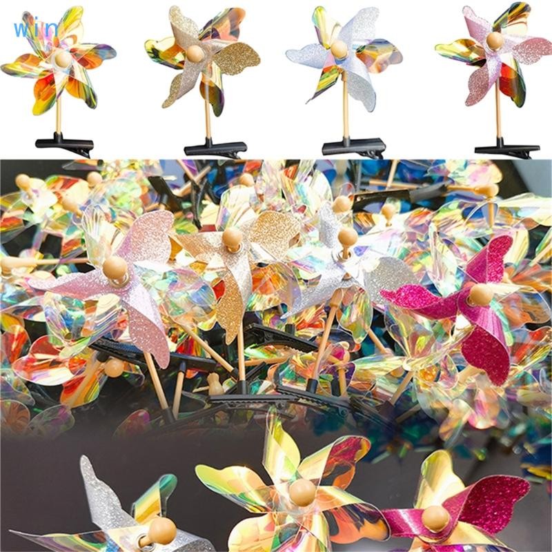 ชนะกิ๊บติดผมเด็กกิ๊บติดผมรูปกังหันลมสีสันสดใสกิ๊บติดผมปากเป็ดสําหรับสวมใส่ทุกวัน