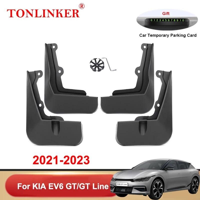 TONLINKER MudguardสําหรับKia EV6 GT-Line GT Line CV EV 2021 2022 2023 Mud Flaps Splash Guardด้านหน้า