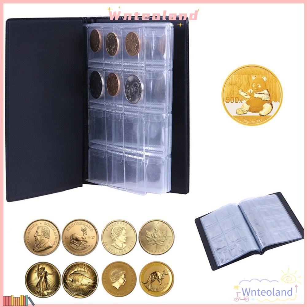 Wnteoland สมุดเก็บเหรียญสําหรับสะสมสมุดเงินที่ใส่เหรียญ 120 กระเป๋า PVC ที่ใส่ที่ระลึก