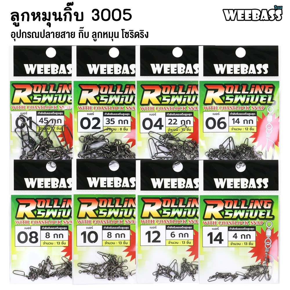 WEEBASS ลูกหมุน - รุ่น ลูกหมุนกิ๊บ 3005 Snap Swivel (แบบซอง) - รูปที่ 2