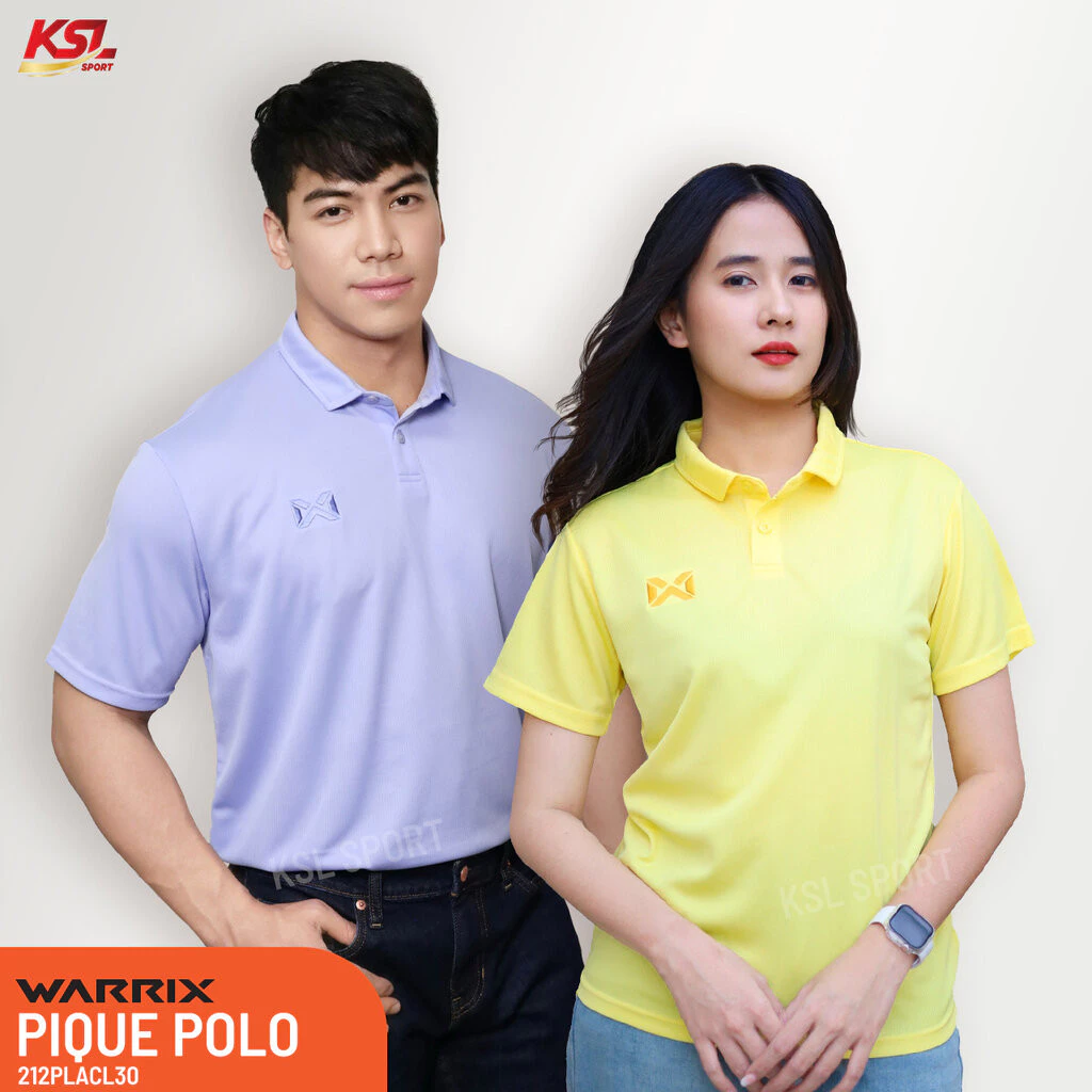 WARRIX เสื้อโปโล Pique WA-212PLACL30 สีม่วง/ฟ้า thumbnail 7