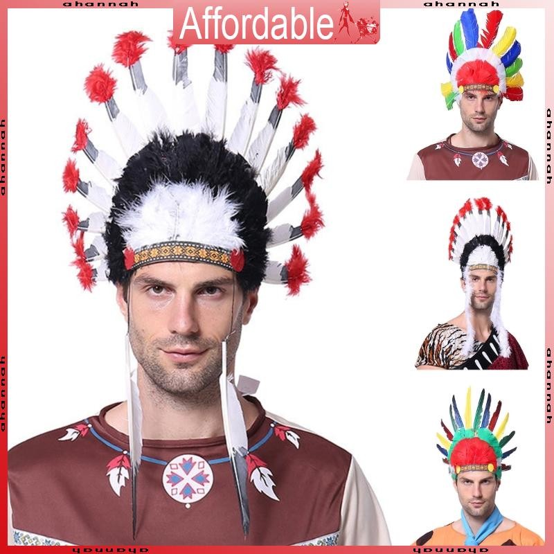 Native American Chief Headdress Indian Costume Feather Hair Dress Headpiece