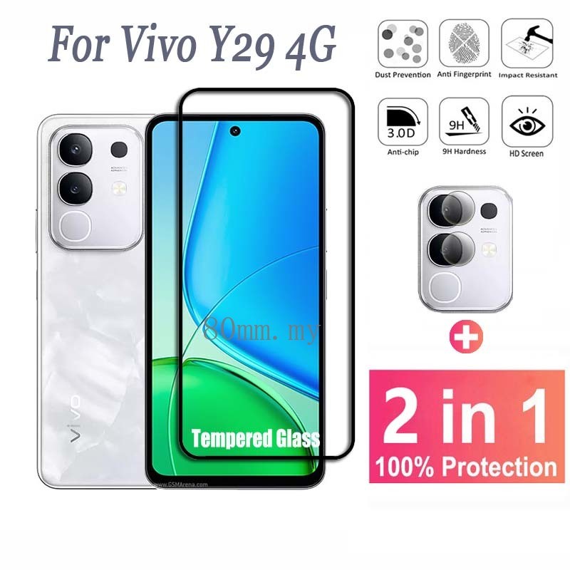 ฟิล์มกระจกนิรภัยสำหรับ Vivo Y29 Y28 Y28s Y27 Y27s 4G 5G ฟิล์มกันรอยหน้าจอฟิล์มกันรอยกล้อง