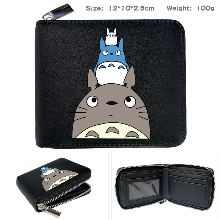 2025 Studio Ghibli Totoro Anime PU Wallet Zip Bifold Coin Purse Card Organizer ของขวัญ