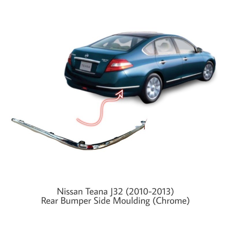 Nissan Teana J32 (2010 2011 2012 2013) กันชนหลังด้านข้าง Moulding (โครเมียม)