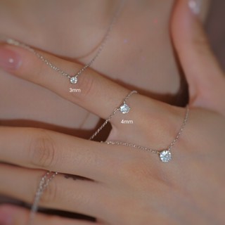 925 เงินมินิคริสตัลสร้อยคอผู้หญิงออกแบบที่เรียบง่ายแฟชั่นกระ…