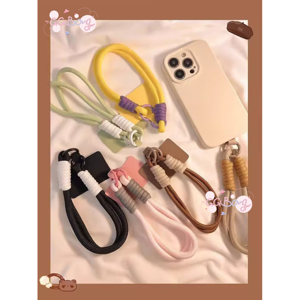 สายคล้องข้อมือแบบสั้นสำหรับโทรศัพท์มือถือแบบใช้ได้ทั่วไปพร้อมคลิปหนีบป้องกันการสูญหาย สายคล้องโทรศัพท์มือถือป้องกันการตก