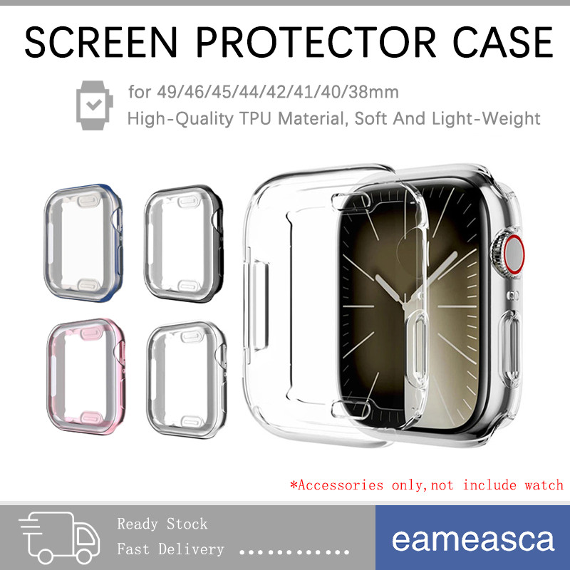 กรณีป้องกันหน้าจอ TPU for Apple Watch Ultra/SE 3 2 49 มม. Series 11 10 9 8 7 6 5 4 3 Iwatch 49 46 45 44 42 41 40 38 มม