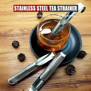 ที่กรองชาสแตนเลสรูปท่อ Tea Infuser พร้อมตะขอ สำหรับชาใบหลวม กาแฟ และแก้วชา
