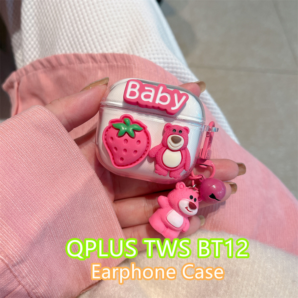 สําหรับ QPLUS TWS BT12 Case Casing Soft Silicone Simple and fresh Cartoon Headphone Case Cover
