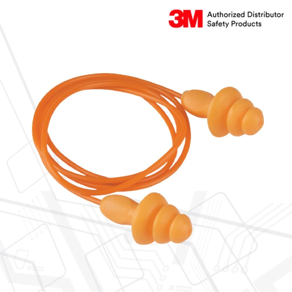 3M™ ปลั๊กลดเสียง รุ่น 1270 ชนิดล้างทำความสะอาดได้ มีสายพีวีซี บรรจุในซองพลาสติก ค่าการลดเสียง 24 เดซิเบล (1คู่)