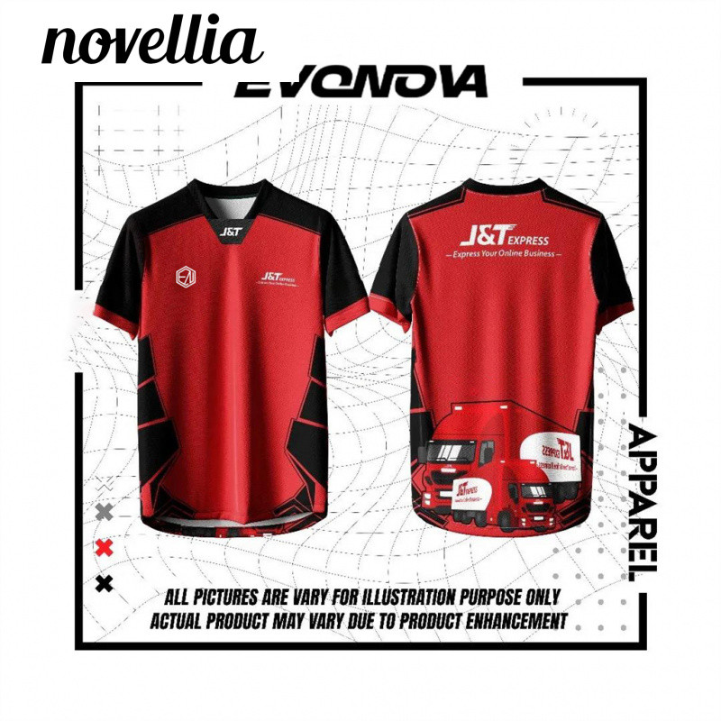 เสื้อยืด NFL แขนสั้น J & T Express JNT สำหรับพนักงานส่งของระบายอากาศความชื้น wicking พนักงานจัดส่งผ้าระบายความร้อนแห้งเร็วเสื้อยืดสั้น