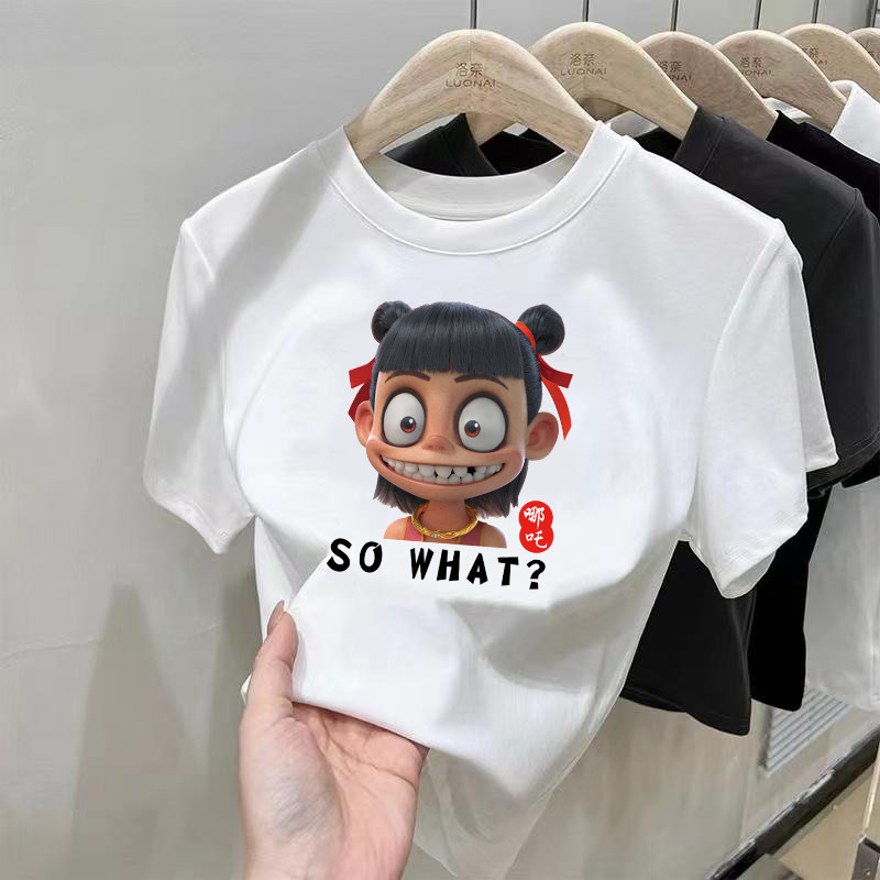 ราคาพิเศษ ล็อตสุดท้าย!! เสื้อยืดแขนสั้นผู้หญิงคอกลม ผ้าฝ้ายทรงสลิมฟิต สไตล์แฟชั่นการ์ตูน - รูปที่ 6