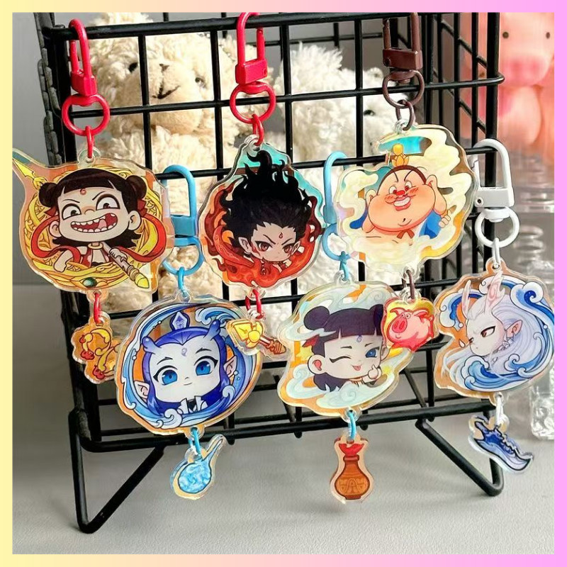 ส่งจากไทย พวงกุญแจ NEZHA นาจา2 คริลิค พวงกุญแจลายการ์ตูน แบบสร้างสรรค์ สําหรับผู้หญิง และผู้ชาย