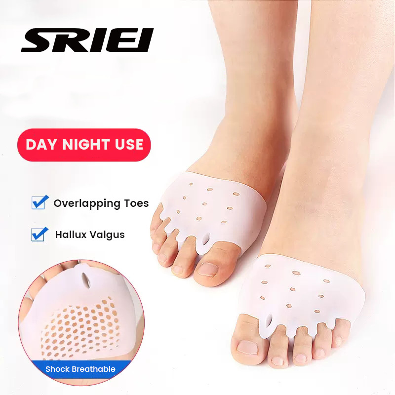 Sriei 1 คู่รังผึ้งซิลิโคน Forefoot Pad รองเท้าส้นสูงเจลรองเท้า Pad Breathable Tibal Pad บรรเทาอาการปวด