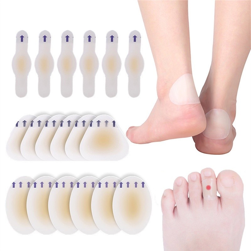 สติกเกอร์เจล ป้องกันแรงเสียดทาน มีกาวในตัว / แผ่นแปะส้นเท้า บรรเทาอาการปวด นุ่มสบาย