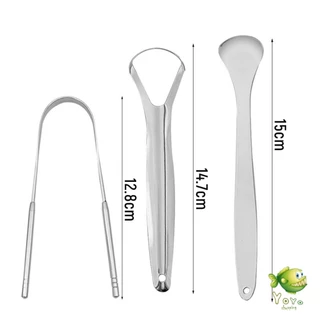 YOYO ที่ขูดลิ้น สเตนเลส รูปตัว U เซตขูด เคลือบ แบบพกพา พร้อมส่งในไทย tongue cleaning